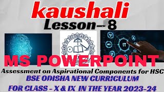 KaushaliLESSON  8 Assessment on Aspirational Components for ClassIX amp X [upl. by Beller]