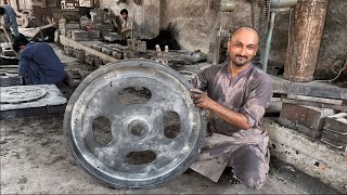 Process of Making Weight Pulley for Thresher Machine  Factory Metal Recycling Process [upl. by Leiram]