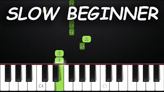 Ievan Polkka  SLOW BEGINNER Piano Tutorial  SHEET MUSIC by Asllen [upl. by Atsugua]