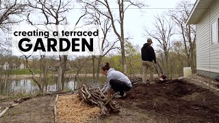 How to GARDEN on a hill  Creating a terraced garden [upl. by Sadye]