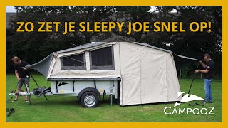 Campooz vouwwagen Sleepy Joe super snel opzetten in 13 stappen  instructie [upl. by Ahsenrac]