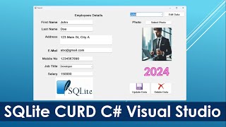 SQLite curd C  SQLite insert update delete data  Source Code  visual studio 2024 [upl. by Ical26]