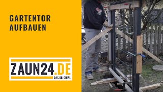 Gartentor aufbauen  Montagevideo  ZAUN24 [upl. by Nanoc80]