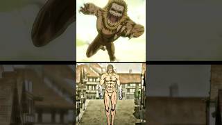 Attack Titan vs Jaw Titan  Eren Yeager vs Porco Metamorphosis aot edit [upl. by Lareneg]