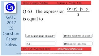 GATE 2017 CS Q63  The expression 𝑥𝑦−𝑥−𝑦2 is equal to [upl. by Bryana758]