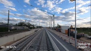 Führerstandsmitfahrt  Wir fahren über das neue Rheintal Gleis  RE Freiburg➡️Basel Bad Bf  BR1462 [upl. by Demaria]