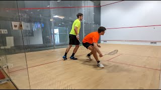 Racketlon vs Squash WarmUp for FIR Racketlon World Championships in Graz [upl. by Kcirrej]