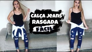 Como rasgar calça jeans O JEITO MAIS FÁCIL [upl. by Adabel]