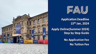 FAU ErlangenNürnberg  Application process step by step guide  No Application Fee  Part 2 [upl. by Smart]