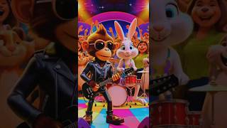 Rockstar Animal Band  Fun 3D Animated Song for Kids shorts wordsmithsjourney [upl. by Emmerie]