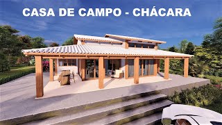 Casa de Campo  Compre o Projeto na Descrição  P375 [upl. by Neicul]