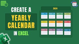 How to Create a Yearly Calendar in Excel [upl. by Hermes58]