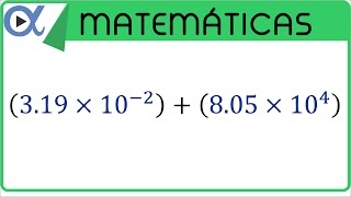 Suma en notación científica con exponentes de diferentes signos [upl. by Jahdai]