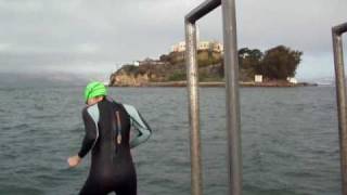 SF Tri Club swims Alcatraz with Swim Art [upl. by Nevetse217]