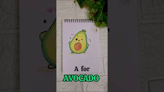 A for Avocado 🥑 easydrawing artandcraft kidsdrawing avocado drawing sketch cartoondrawing [upl. by Wobniar616]