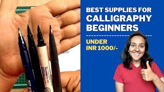 Best Beginner Supplies for Brush Calligraphy Under INR 1000 [upl. by Ariaz]