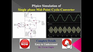 PSpice Simulation of Single Phase MidPoint CycloConverter Full Demonstartion  Easy to understand [upl. by Ennire]