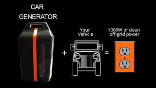 The Car Generator turns your car instantly into a 1000 watt 120V power generator [upl. by Nawuq350]