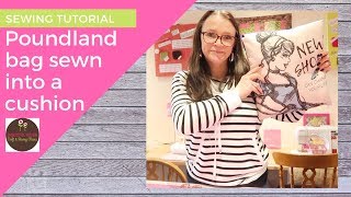 Turn a poundland tote bag into a zipped cushion cover  SEWING TUTORIAL [upl. by Charmain]