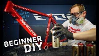 spray paint a bike at home with supreme quality DIY [upl. by Eirhtug934]