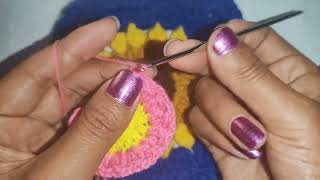 como se tejer girasoles a crochet paso a paso para muestras de crochet [upl. by Giannini]