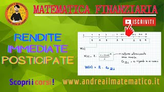 Rendite immediate posticipate MATEMATICA FINANZIARIA [upl. by Einial]