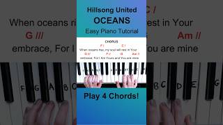 Oceans  4 Chords wwwlillaszaszcom shorts worship piano tutorial cover oceans hillsong [upl. by Garson855]