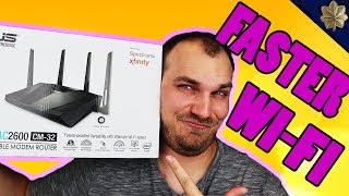 STOP PAYING MODEM RENTAL FEES  Asus CM32 AC2600 Modem Router Review [upl. by Tolkan680]