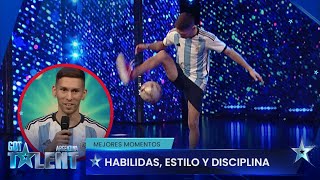 El argentino campeón del mundo en fútbol freestyle demostró su talento en Got Talent [upl. by Misha449]