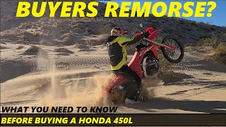 Do I Regret Buying My CRF 450RL  What you Need To Know Before Buying [upl. by Ynabe]