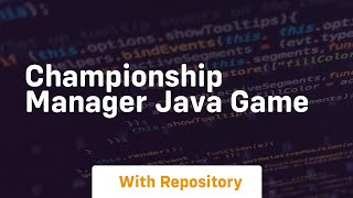 championship manager java game [upl. by Naujak617]