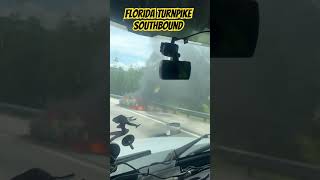 Florida turnpike car fire [upl. by Emoryt]