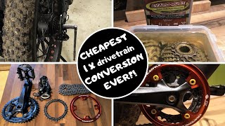 Cheapest 1 x drivetrain conversion ever Step by step guide 1 x 7 drivetrain [upl. by Sharai]