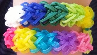 RAINBOW LOOM HEART RAINBOW BRACELET [upl. by Enomsed554]