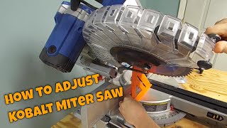 Kobalt Miter Saw  How to Adjust the Bevel  Checking for Square [upl. by Sukcirdor]