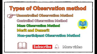 Types of Observation Method [upl. by Yenetruoc882]