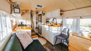 Unique amp Functional School Bus Tiny Home Design Tour [upl. by Brom]