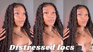 Nita Distressed gorgeous locs  The Easy Method  Curly Ends Premade Locs from Amazon [upl. by Neelhtac]