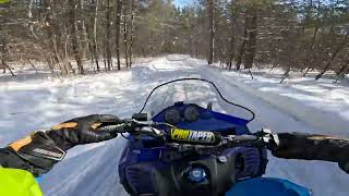 2000 Yamaha SXR Up North Wisconsin Snowmobile Trail Riding [upl. by Natassia]