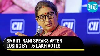 After Defeat Smriti Iranis First Reaction On Camera Loses Amethi By 16 Lakh Votes To Congress [upl. by Roman]