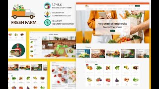 Prestashop Theme Fresh Farm  Healthy Food Store Online Market [upl. by Jorrie]