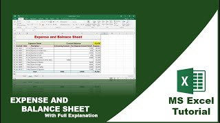 Expense and Balance sheet Creating in Excel MS Excel Tutorial Microsoft Excelexcel msoffice2016 [upl. by Paymar]