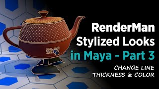 RenderMan Stylized Looks in Maya  Part 3  line thickness amp color [upl. by Alegnaoj60]