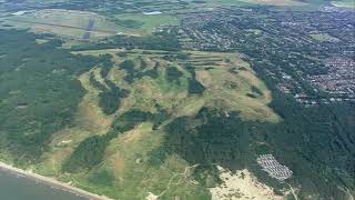 Aerial overview of Formby Golf Club [upl. by Eidnalem755]