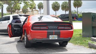 Straight piped Dodge Challenger SXT QUAD MATTE BLACK TIPS MUFFLER  RESONATOR DELETE [upl. by Blancha]