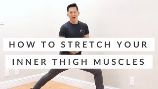 Tight adductors all day long How to stretch your inner thigh muscles [upl. by Htiderem297]