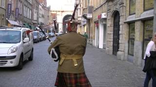 Marching with the Bagpipes toward the Menin Gate Ypres [upl. by Hui]