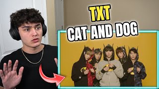 TXT Cat amp Dog Official MV REACTION [upl. by Retsev]