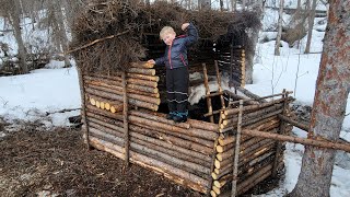 8 Days Camping amp Building a Bushcraft Survival Shelter with My 5 yr old Son [upl. by Briscoe]