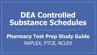 DEA Controlled Substance Drug Schedules  Pharmacy Law Test Prep Study Guide NAPLEX PTCB PTCE [upl. by Lauri]